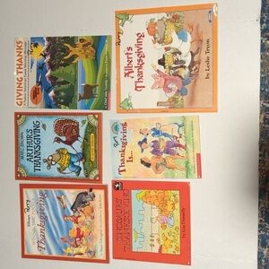 Scholastic Thanksgiving Fictional Paperback Book Set of 6 Books Misc Authors